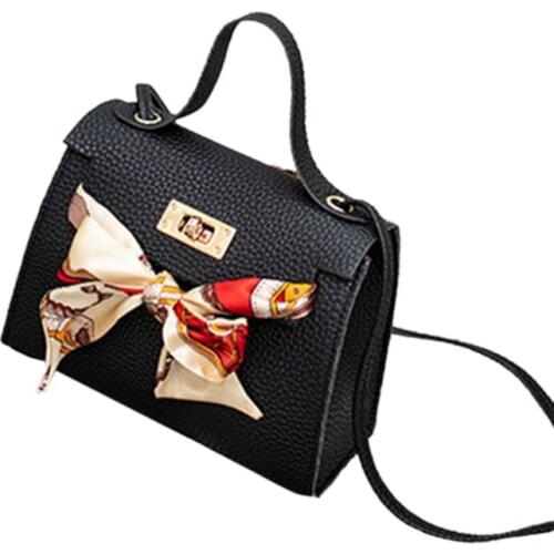 Women PU Leather Handbag Shoulder Lady Crossbody Bag Tote Messenger Satchel Purse with Scarf Decor GXMB