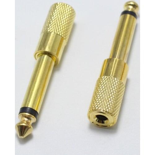 1/2/5pcs 6.35 Male to 3.5 Female 2 Pole Mono adapter Plug Jack Headphone Adapter Plugs Terminals Electric piano Audio Connector