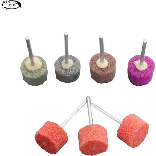 Berbem 10Pcs Shank Fiber Grinding Head Nylon Wheel Pad Abrasive Tip With Rod Mini Brush Sanding Buffing Polishing Tools