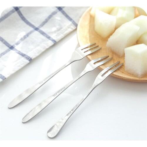12 Pcs Fruit Forks Silver Smooth Stainless Steel Long Handle Beefsteak Forks Cake Forks Dessert Forks for Home Kitchen