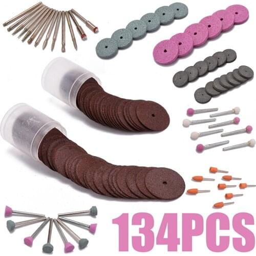 134Pcs Power Tools Electric Rotary Tool Wood Metal Polishing Engraving Accessory for Bit Set 1/8" Grinding Polish Cutting