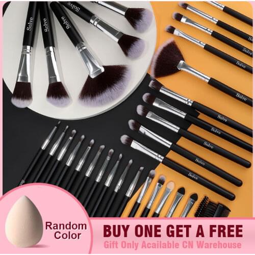 32pcs Professional Makeup Brushes Black High Quality Natural Synthetic Hair Makeup Brush Tools Kit