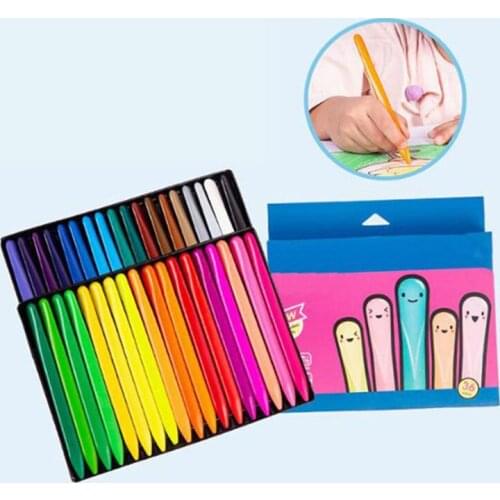 36 Colors Triangular Crayons Triangular Colouring Pencil for Students Kids Children SCIE999