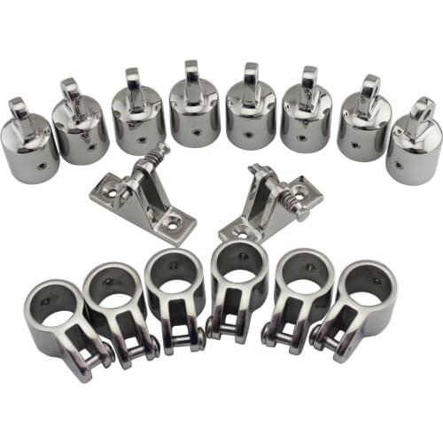 4 Bow 1" Bimini Top Boat Stainless Steel Fittings Marine Hardware Set - 16 piece set of SS316 7/8"(22mm) 1"(25mm)