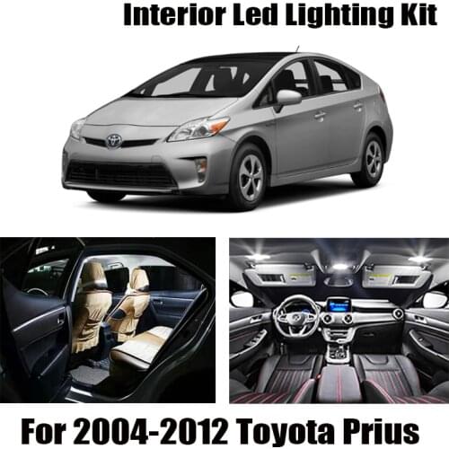 8pcs Car Accessories White Interior LED Light Bulbs Package Kit For 2004-2012 Toyota Prius T10 31MM Map Dome Trunk Lamp