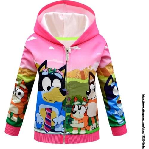 Bingo bluey Spring and Autumn Childrens Jacket New Boys and Girls Outing Clothes Jacket Children Zipper Cardigan Jacket Toddler