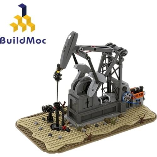 Buildmoc Functioning Oil Pump 474PCS MOC Model Building Blocks Toys for Children Educational DIY Toy Kids Gifts