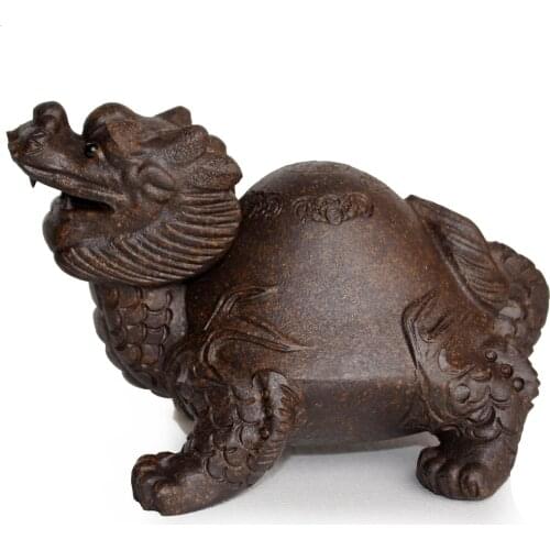 Tea pet dragon turtle Chinese Yixing clay Kungfu tea set Fengshui home decoration tray accessories