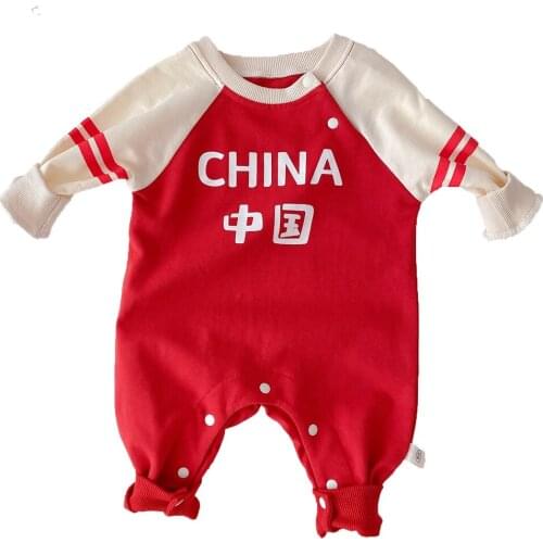 Halilo Baby Rompers Long Sleeve Cotton Letter Print Autumn Chinese Style Newborn Onesies Christmas Unisex Boy Girl Jumpsuit