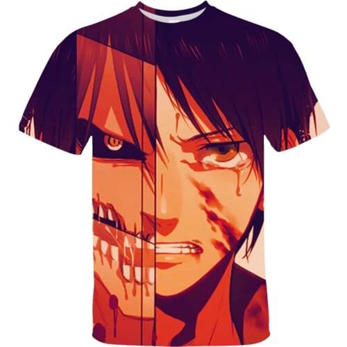 Boys Attack on Titan T Shirt ANIME Clothes Girls 3D Funny T-shirts Costume Children 2020 Summer Clothing Kids Tees Baby Tshirts