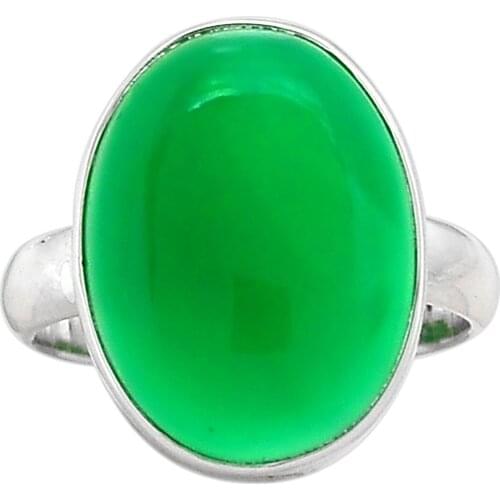 Lovegem Genuine Green Onyx Ring 925 Sterling Silver,Size:10.25, AR2291
