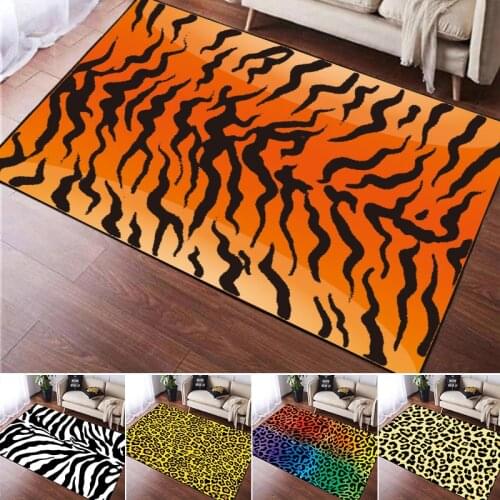 Leopard Print Tiger Skin Living Room Carpet Entrance Door Mat Bedroom Non Slip Home Decor Kitchen Mat Balcony Rug Bath Mat New