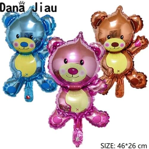 Mini blue/pink/coffee bear aluminium foil balloon kids 100days birthday party toy wedding gift decoration balloons