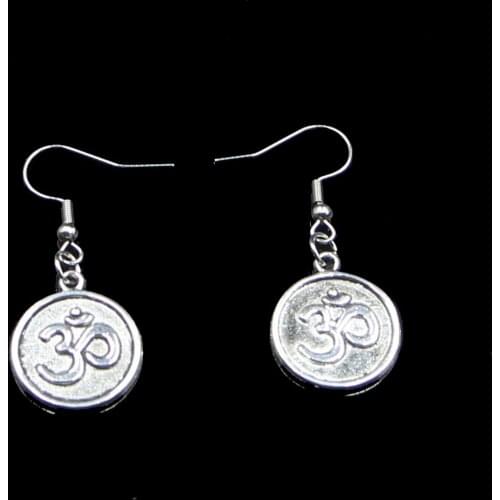 Fashion Handmade Simple Design 18mm Yoga Om Drop Earrings For Women Gift Fashion Jewelry Cute Small Object