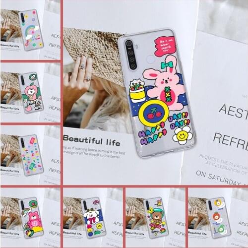 Soft Cartoon Dog Cute Rabbit Kawaii Silicone Transparent For Oppo Realme 5 6 X50 X2 Pro C3 X3 Xt C11 6i X Phone Case Back Cover