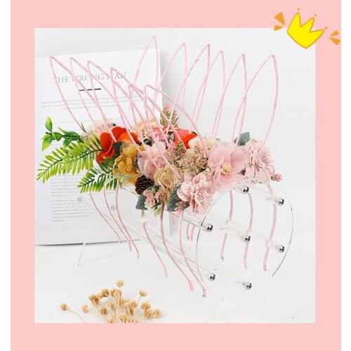 New hair accessories sweet simulation flowers girls rabbit headbands daily stage performance pressure hair decoration headbands