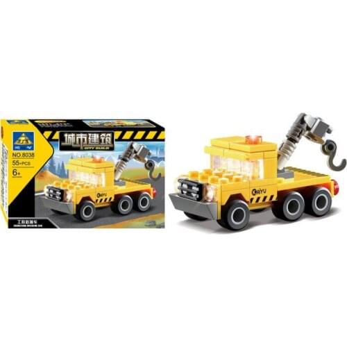 New Crane Engineer Vehicle 55pcs building blocks 3D DIY Assembling Educational Toys for Children Gifts