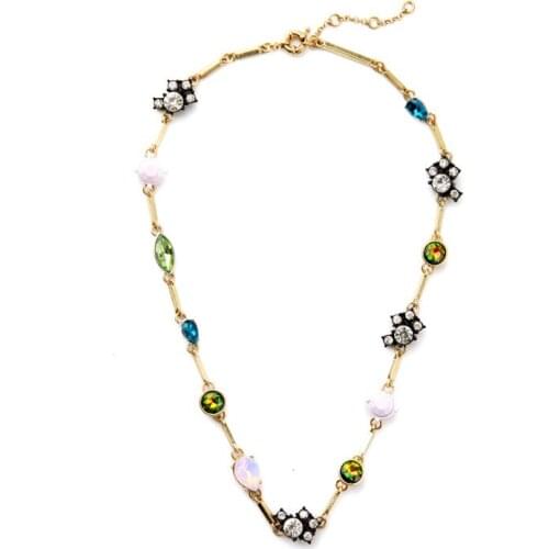 Asymmetric Women Daily Accessories Multicolor Crystal Chokers Necklace Factory Price Wholesale 2015