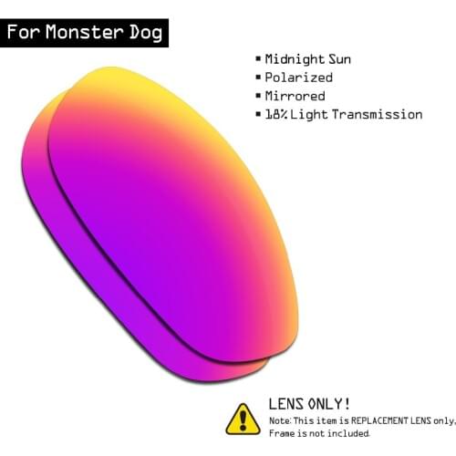 SmartVLT Polarized Sunglasses Replacement Lenses for Oakley Monster Dog - Midnight Sun
