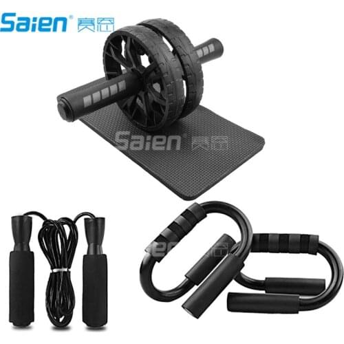 Ab Roller for Abs Workout, 3-in-1 Ab Roller Kit with Knee Pad and Push-Up Bar, Exercise Equipment for Men Women Core Strength