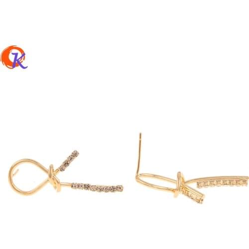 Cordial Design 20Pcs 10*30MM Fashion Jewelry/CZ Stud Earrings/DIY Making/Genuine Gold Plating/Trendy Earrings/Women Earrings
