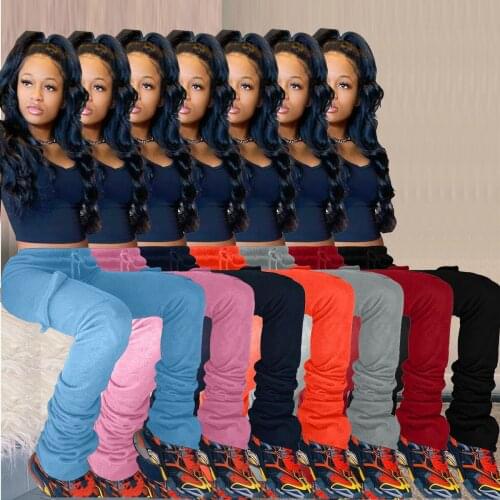 Adogirl High Waist Stacked Pants Sweatpants Autumn Winter Women Thick Warm Cashmere Casual Streetwear Female Outfits Trousers