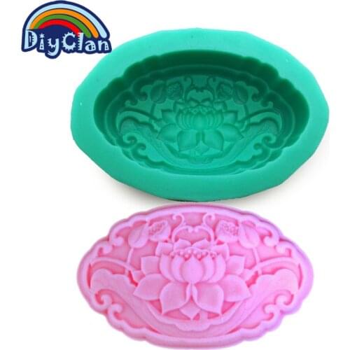Lotus Silicone Molds For Soap Cake Aroma Making Handmade Soap Chocolate Candle Molds Plaster Concrete Crafts Tools S0085HM
