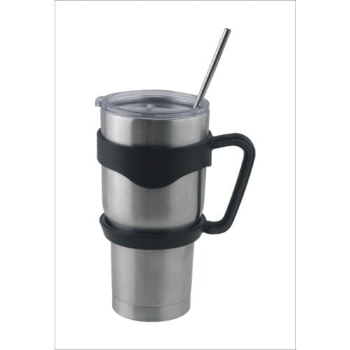 USA hot double wall stainless steel 18/8 cold/hot 30oz tumbler 1 set with handle and 1 drinking straw
