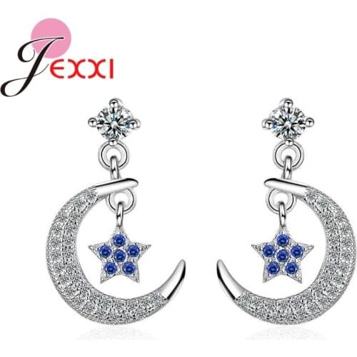 Bridal Wedding Engagement Earrings Moon Star Pendant Symbol of Individuality Appointment Anniversary Party Jewelry