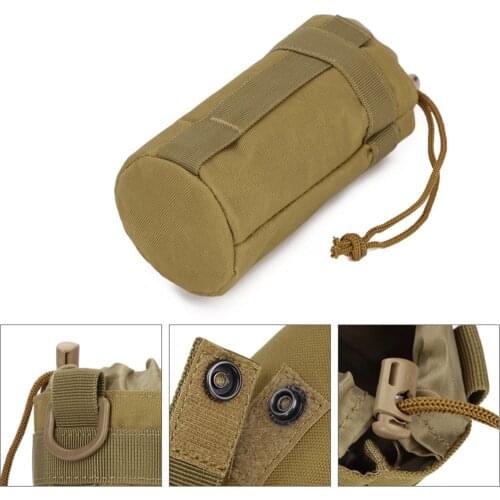 Tactical Water Bottle Carrier 500ml Outdoor Molle Pouch Bag for Camping Hiking Traveling with Shoulder Strap