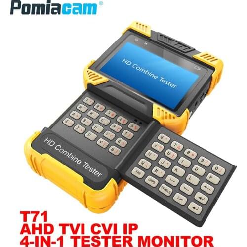 T71 CCTV Tester Non-touch screen AHD TVI CVI CVBS H.265 4K IP camera keybutton tester monitor PTZ controller RJ45 cable test