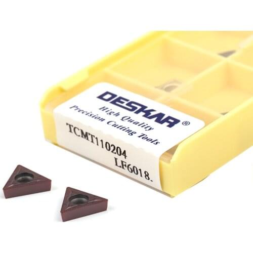 10pcs TCMT110204 TCMT110208 TCMT16T304 TCMT16T308 LF6018 Carbide Insert DESKAR Lathe External Turning Tools for Stainless Steel