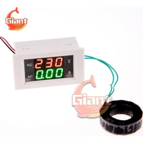 AC Voltmeter Ammeter 100-300V Voltage Current Meter AC 200A AC Volt Ampere Meter with AC Current Transformer Voltage Indicator