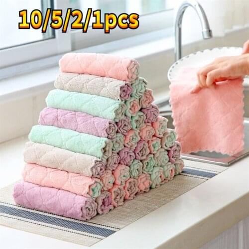 High-efficiency Super Absorbent Microfiber Dishwashing Kitchen Dishcloth Tableware Cleaning Kitchen Towel 25*25cm