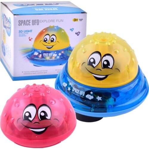 Funny Infant Bath Toys Space Baby Electric Induction Sprinkler Ball with Light Music Children Water Play Ball Bathing Kids Gifts