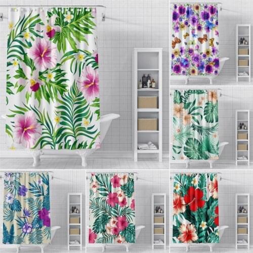 Colorful Floral Flowers Shower Curtains For Bathroom Waterproof Fabric Bathroom Curtain With Hooks Toilet Door Shower Curtain