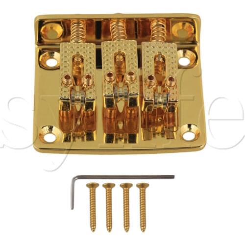 Gold Chrome Plated Bridge Tailpiece for 3 String Cigar Box Guitar