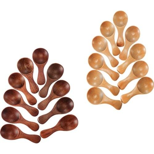 1pc Mini Natural Wooden Spoon Scoop Tea Honey Coffee Condiment Salt Sugar Spoon Cooking Tools Kicthen Wooden Spoon