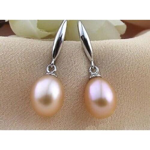 10-12MM AAA PERFECT South Sea pink Pearl Earrings