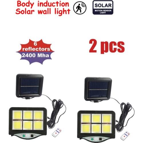 2pcs seperable Waterproof Solar Light 120 LED Outdoor Solar Lamp PIR Motion Sensor Wall Light Solar Powered Sunlight for Garden