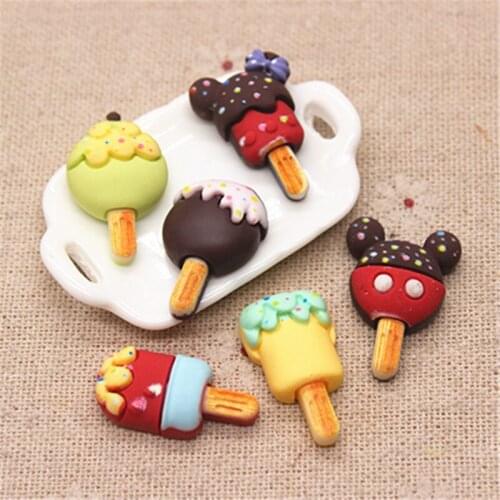20pcs Cute Hand Painted Resin Colorful Lollipop Flatback Cabochon Simulation Food Art Supply Decoration Charm Craft,high 24mm