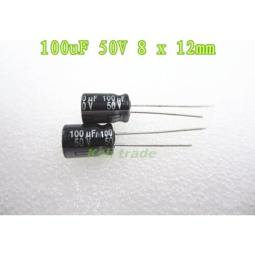 200PCS 100UF 50V 8X12 Aluminum Electrolytic Capacitor 100uf/50V