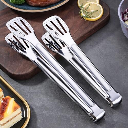 304 Stainless Steel Food Tongs Kitchen Utensils Buffet Cooking Tool Anti Heat Bread Clip Pastry Clamp Barbecue Kitchen Tools