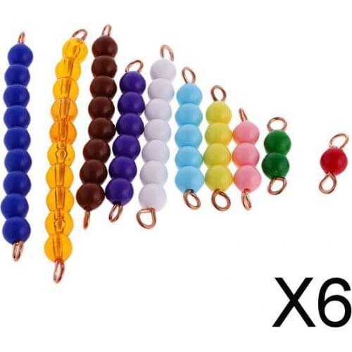6xWooden Montessori Maths Material 1-10cm Counting Sticks Kids Educational Toy G
