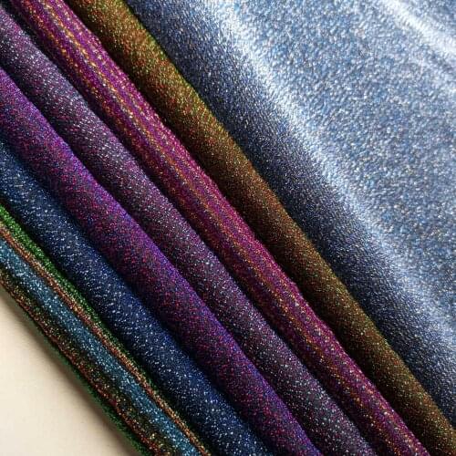 Shiny Fabric Glittery Metallic 2 Tone Polyester Colorful Bling Party Decoration Craft Shimmer Fabric Doll Cloth Material