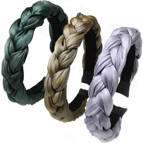 Boho Woman Chiffon Braid Headbands Hair Hoop 2019 New Solid Black Hair bands Accessories for women Ladies Girls Dropshipping