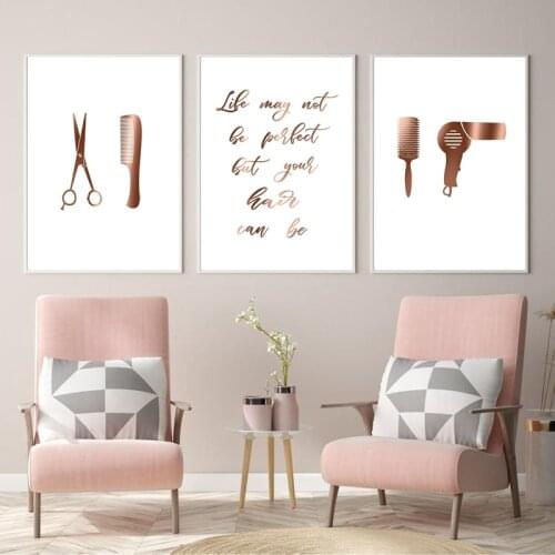 Hair Salon Decor Hair Quotes Posters and Prints Hairstylist Pictures Decoration Hairdresser Gift Beauty Wall Art Canvas Painting