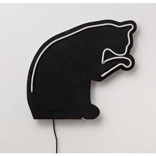 Mycyk Ins Nordic decorative neon cat pet shop creative light 3d style hot night light Wall lamp interior light decorative light