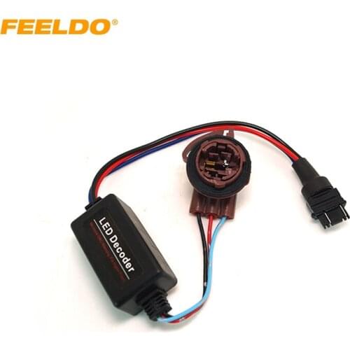 FEELDO 1PC DC12V 3157A LED Light Warning Canceller Decoder Load Resistor NO-OBD Error NO Hyper Flash Adapter #HQ2266