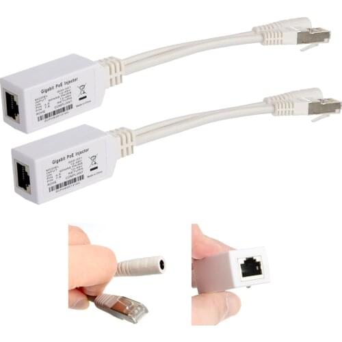 2pcs free ship Gigabit PoE Injector 12V-56V input connector cable poe splitter/ poe injector for MikroTik Mode B operation